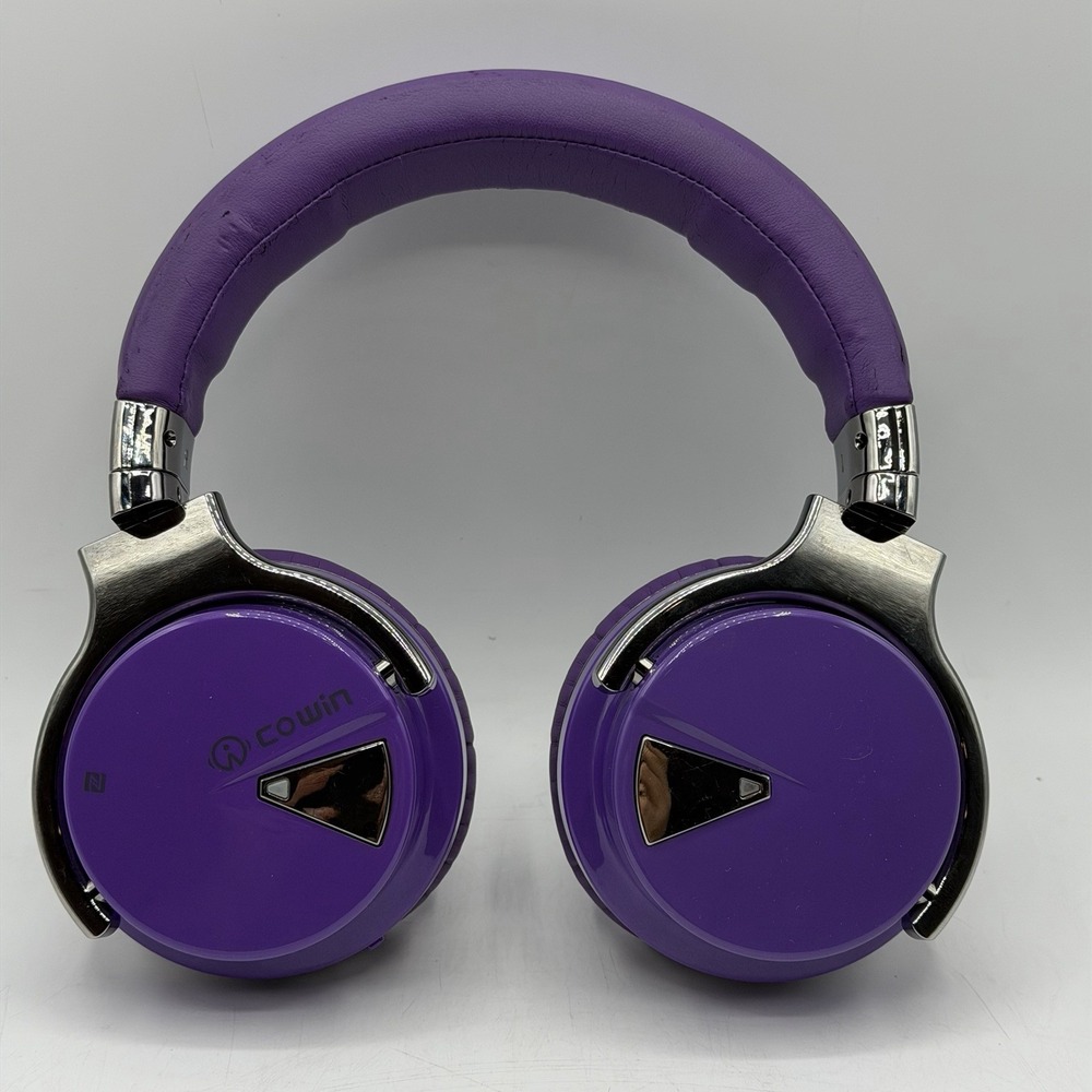 Cowin E7 Active Noise Cancelling Bluetooth Wireless Headphones Purple No Cords
